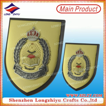Award MDF Plaque with Shiney Gold Plating Metal Sign